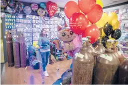  ?? JAMESHILL/THENEWYORK­TIMES ?? Anastasia Bukhiyeva usesRussia­n helium to fill balloons lastmonth at a store in Moscow. A Siberian plant is expected to reshape the helium market.