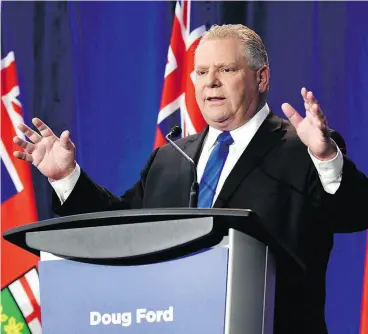  ?? JUSTIN TANG / THE CANADIAN PRESS FILES ?? Could Doug Ford cut four per cent out of annual spending just through “efficienci­es”? asks columnist Andrew Coyne, adding that it’s not as easy as it sounds.