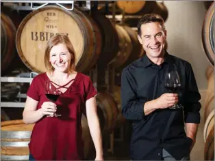  ?? Special to The Okanagan Weekend ?? Nadine Allander is the new winemaker and Graham Pierce the new director of winemaking at Time Winery, which is opening in downtown Penticton today.