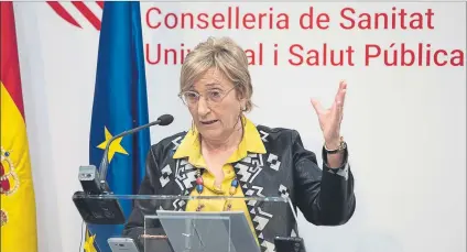  ?? FOTO: EFE ?? La consellera de Sanidad de la Comunidad Valenciana, Ana Barceló, durante la rueda de prensa en la que reiteró el cierre de Mestalla