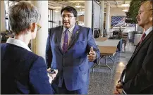  ?? TY GREENLEES / STAFF ?? State Rep. Niraj Antani talks about Ohio Supreme Court Justice William M. O’Neill’s announceme­nt that he is running for governor but not stepping down from the court.