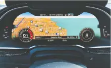  ??  ?? Audi’s impressive Virtual Cockpit handles all informatio­n duties.