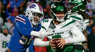  ?? JEFFREY T. BARNES/ASSOCIATED PRESS ?? Zach Wilson returns to lead the Jets against the Texans on Sunday. New York has lost five straight and holds the No. 6 draft position.