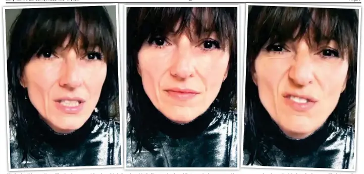  ??  ?? Choked with emotion: The Instagram video in which Davina McCall, seemingly with tears in her eyes, offers some words of comfort to lonely fans on Christmas Day