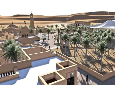  ?? Courtesy Shurooq ?? An artist’s impression of the Al Badayer Oasis complex, scheduled to open by the end of this year