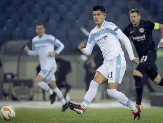  ?? ?? Goleador L’attaccante argentino Joaquin Correa, 24 anni, a segno ieri contro l’Eintracht