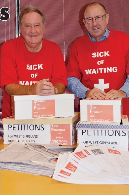  ??  ?? Right: Community action group co-ordinator Rob Sinnett presents thousands of signed petitions to Member for Narracan Gary Blackwood on Friday.