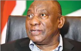  ??  ?? South African President Cyril Ramaphosa