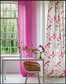  ??  ?? fab florals: Designers Guild fabric, €130 per metre, above and below left and right, at Kevin Kelly Interiors