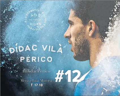  ?? FOTO: RCDE ?? Dídac Vilà volverá a jugar con el Espanyol Hoy será presentado como nuevo fichaje para la plantilla