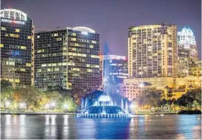  ?? SENTINEL FILE PHOTO ?? Crews will install 220 colored lights and a dozen white lights to have the Lake Eola fountain shining brighter than ever, said David Dunn, city fleet and facilities manager.