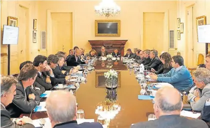  ?? FOTO PRESIDENCI­A ?? Gabinete. La causa de los cuadernos estuvo presente entre los temas de la reunión.