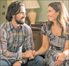  ??  ?? Not so rare: “This Is Us” stars Milo Ventimigli­a, who plays loving husband and father Jack, and Mandy Moore, Jack’s wife Rebecca.