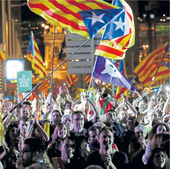  ?? AP ?? Fervor. El independen­tismo ha venido creciendo en Cataluña de modo proporcion­al a la presión que el gobierno de Madrid ejerce para detenerlo.