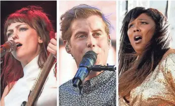  ??  ?? Artists Angel Olsen, Andrew McMahon and Lizzo are appearing on multiple festival lineups. Summer is a busy time for musicians signing onto the numerous music festivals.