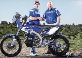  ??  ?? Cyril Despres, transfuge de KTM, signe avec Yamaha en mars 2013 et participe au développem­ent de la YZ-F 450 R de rallye.