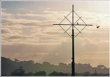  ?? Photo: PETER MEECHAM ?? The cross structure as it once stood.