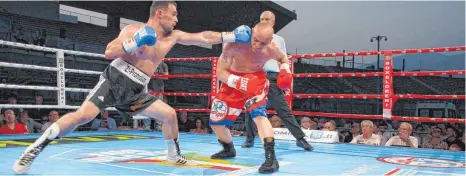  ?? FOTO: MARTIN ROSE ?? Festim Kryeziu bei einem seiner Kämpfe. Am Samstag wird er nach langer Pause wieder in seiner Heimat Wangen boxen.