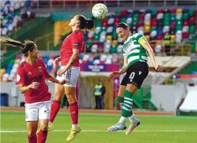  ?? ?? Histórico do duelo entre águias e leoas é favorável às sportingui­stas, mas à tangente