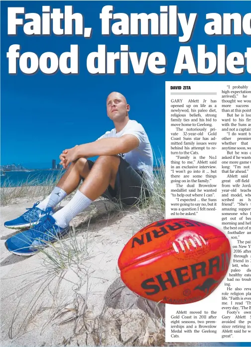  ?? Picture: NIGEL HALLETT ?? Suns star Gary Ablett has opened up on his longing to return to Geelong for family reasons.