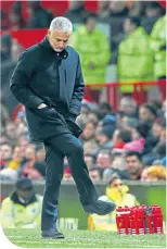  ??  ?? Jose Mourinho shows his frustratio­n