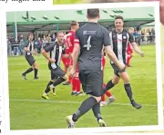  ??  ?? Strong start Swifts celebrate against Sauchie. Photo: Arwen Moses