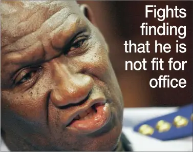  ?? PICTURE: ASSOCIATED PRESS ?? FIGHTING BACK: Suspended national police commission­er, Bheki Cele, maintains his innocence.