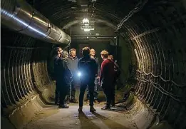  ?? LTM ?? Exploring one of the hidden passageway­s at Holborn tube station.