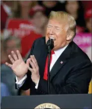  ?? JOHN BAZEMORE — THE ASSOCIATED PRESS ?? President Donald Trump speaks during g a rally Sunday in Macon, Ga.