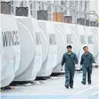  ?? FOTO: DPA ?? Produktion­shalle des chinesisch­en Windkrafta­nlagenhers­tellers Windey Wind.