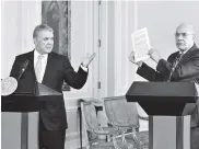  ?? FOTO CORTESÍA PRESIDENCI­A ?? El presidente Iván Duque y el secretario general de la Ocde, José Ángel Gurría, en el Palacio de Nariño.