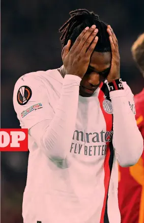  ?? GETTY ?? Nelle coppe ha fatto 4 gol Rafael Leao, 24 anni, ha chiuso la sua stagione nelle coppe europee con 4 gol: uno in Champions (al Psg) e 3 in Europa League, tra Rennes e Slavia Praga. Contro la Roma solo l’assist per Gabbia