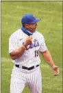  ?? Al Bello / TNS ?? Mets manager Luis Rojas argues a call during a game against the Nationals on Aug. 13.