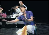  ?? PICTURE: LISHEN ARCHARY ?? In celebratio­n of Heritage Month, the production­Nritya Aangan, hosted by the newly formed South African Indian Dance Alliance, was staged at the Durban Playhouse at the weekend. Bharatha Natyam dancer Aniruddha Knight performs to the sounds of singer Usha Shivakumar and flautist TR Moorthy (in the background).