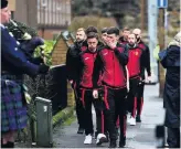  ??  ?? UNITY
Partick Thistle squad outside the funeral