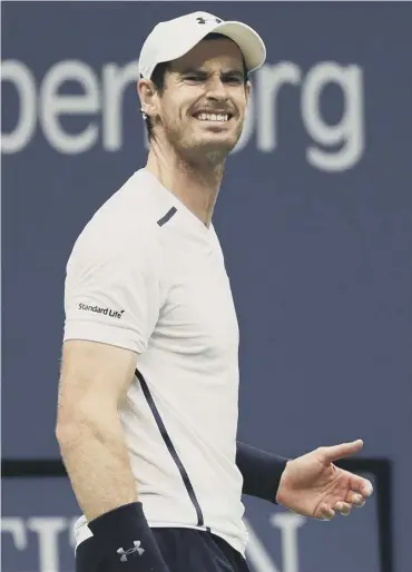  ??  ?? 0 Andy Murray grits his teeth as he battles to a 6-4, 6-1, 6-4 victory over Marcel Granollers.