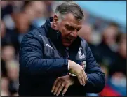  ??  ?? Time to go...Sam Allardyce has quit as Crystal Palace boss having only joined the club back in December