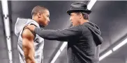  ??  ?? Michael B. Jordan, left, and Sylvester Stallone will reprise their roles in “Creed II,” which will film scenes in Deming beginning this month. Production has already begun in Philadelph­ia.