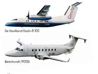  ??  ?? De Havilland Dash-8 100
Beechcraft 1900D