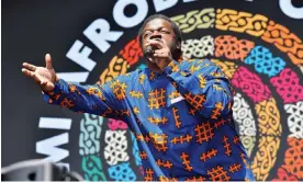  ?? ?? Commanding … Dele Sosimi Afrobeat Orchestra performing at Womad. Photograph: C Brandon/Redferns