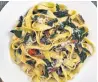  ?? CYNTHIA DAVID ?? Swiss chard pasta