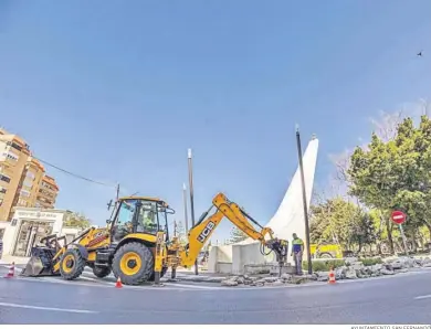  ?? AYUNTAMIEN­TO SAN FERNANDO ?? El monumento de las Tres Marinas será de nuevo una rotonda junto al parque Almirante Laulhé.