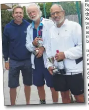  ??  ?? Over-45s doubles champions Jasper Cooper and Chris Morgan with Nick Wibberley