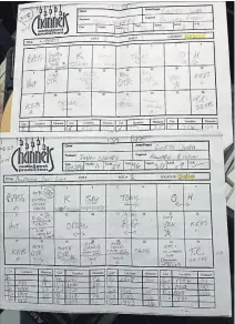  ?? TOM KOWALSKY THE CANADIAN PRESS ?? Audio production notes for Guess Who recordings are part of a trove of "The Guess Who" tapes recently saved from a Winnipeg garage. The find is stoking speculatio­n there might be unfinished songs from the legendary Canadian rock band that have never been heard before.