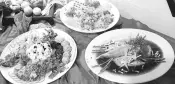  ??  ?? (From left) ParkTreasu­re Hot and Cold Combinatio­ns, Buttered Prawn Balls with Almond Nuts and Steamed Red Tilapia Cantonese Style.