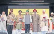  ?? TWITTER ?? India’s ambassador to the US Harsh V Shringla (green cap) at the launch of year-long events to celebrate the 550th birth anniversar­y of Guru Nanak, in North Bethesda, Maryland, US.
