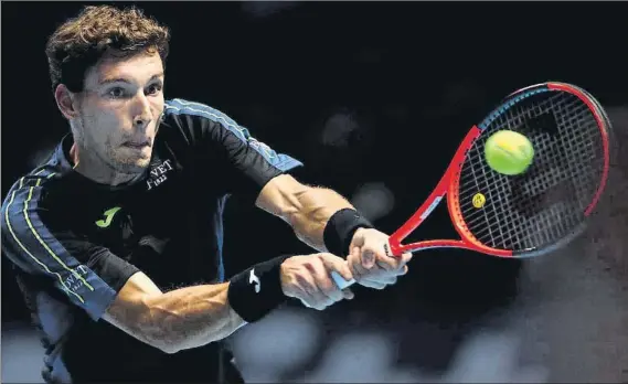  ?? FOTO: GETTY ?? Pablo Carreño, derrotado en tres sets por Dominic Thiem. Su estreno en unas ATP Finals, a sus 26 años y como décimo del mundo. Entró por Rafa Nadal como primer reserva