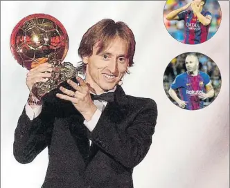  ?? FOTO: EFE ?? Luka Modric posa con el Balón de Oro conquistad­o el pasado lunes
