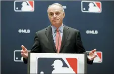  ?? LM OTERO — THE ASSOCIATED PRESS FILE ?? MLB Commission­er Rob Manfred has yet to strike a deal with the players on a return to play, but any comeback attempt could be foiled by the coronaviru­s outbreak that continues to rage through certain states.