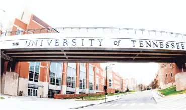  ?? CALVIN MATTHEIS/NEWS SENTINEL ?? Pedestrian Bridge along Phillip Fulmer Way on the University of Tennessee campus in Knoxville, Tennessee on Tuesday, January 1, 2019.